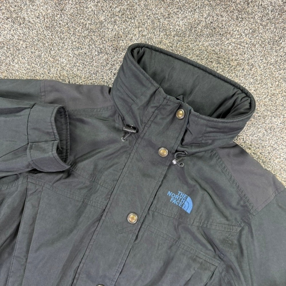 The North Face Vintage Ski Jacket Black Belted Hooded Women 10 Retro Snow Sports